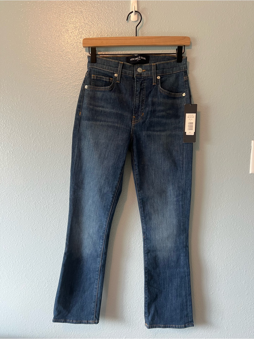 Nwt Veronica Beard Carly High-Rise Kick Flare Jeans - Bright Blue - Size 26